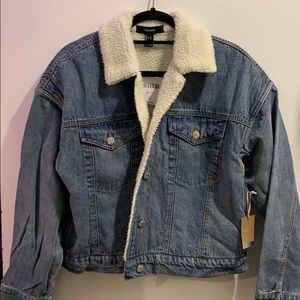 Fuzzy Lined Denim Jacket